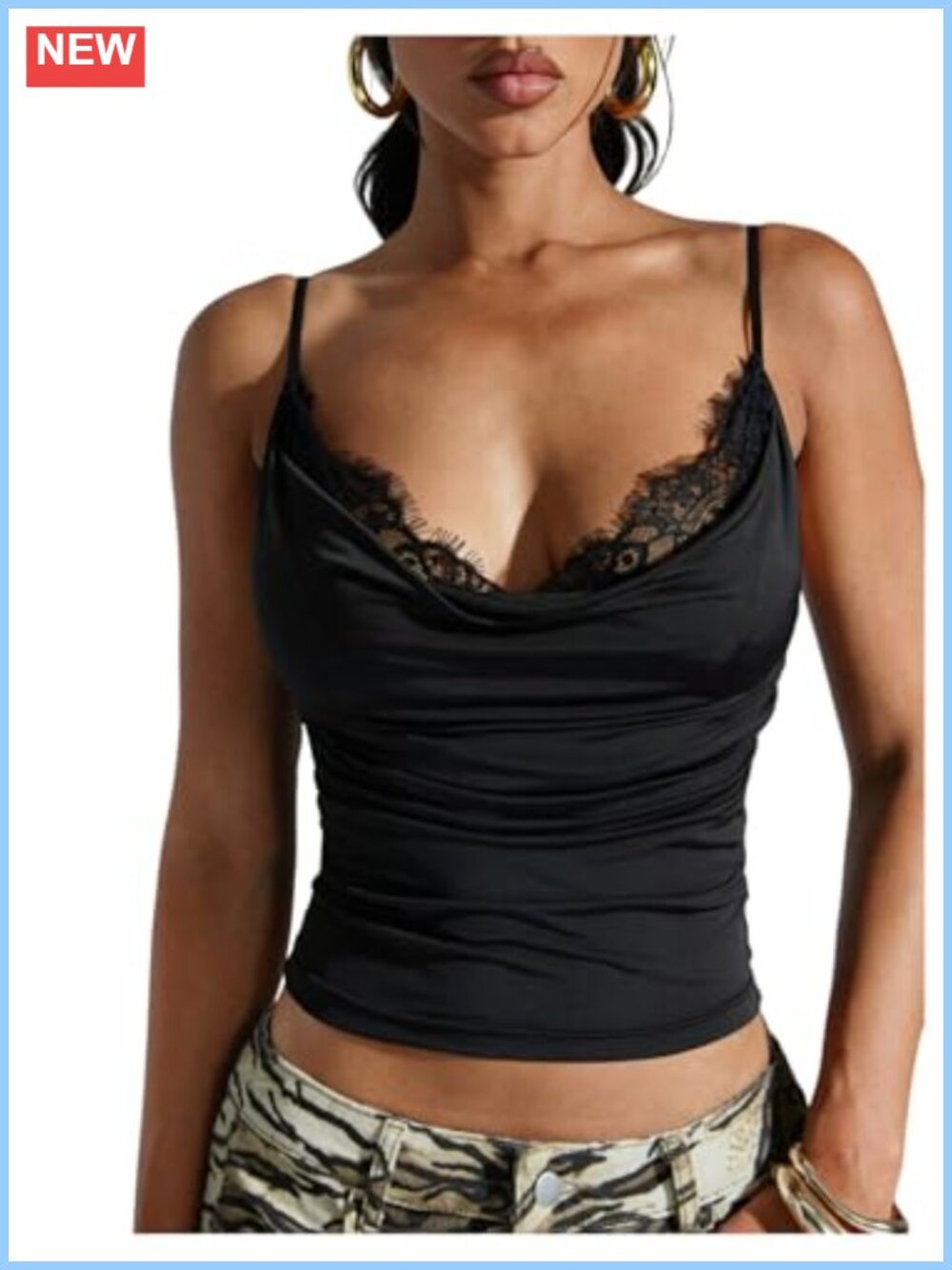 Women's Lace Tank Top Slim Fit Sleeveless Party Club Night Out